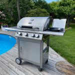 Bluegaz Z3 vid pool med grill topper på kokplattan