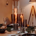 Höfats Spin Eldlykta 120 och 90 grå brinner på julbord
