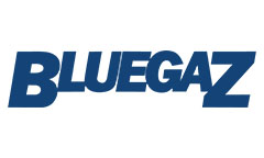 Bluegaz logga vit bakgrund 144447 blåa bokstäver