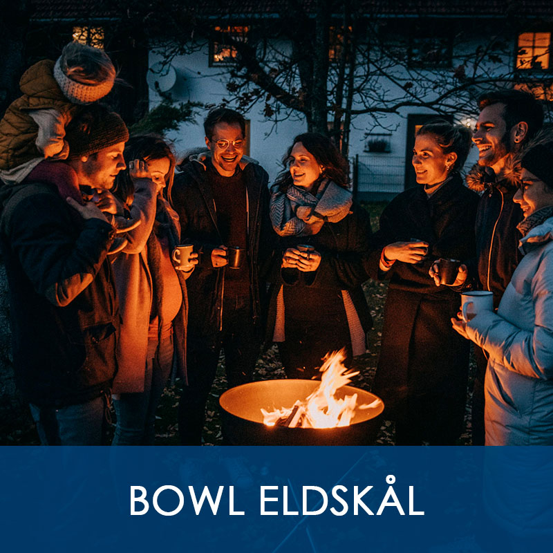 Sällskap värmer sig runt Bowl Eldskål