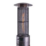 Bluegaz Teide Terrassvärmare med brinnande eld inzoomat