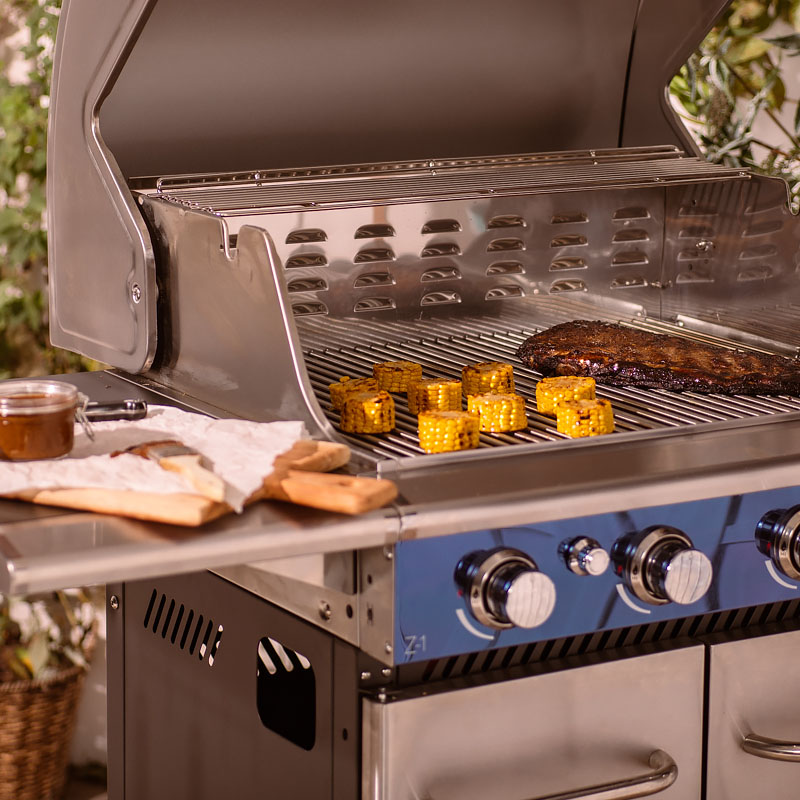 Jamaican Jerk och majs grillas på Bluegaz Z1 Gasolgrill