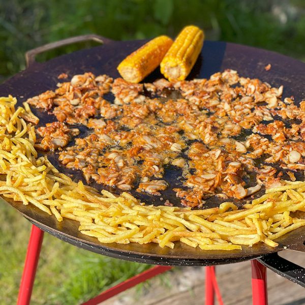 Bluegaz Timfors Stekhäll set gasol 70 cm med pommes, kycklingkebab och majskolvar