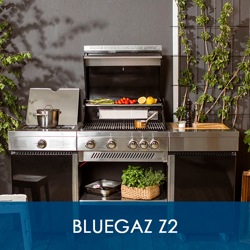 Grillning på Bluegaz Z2 Island gasolgrill