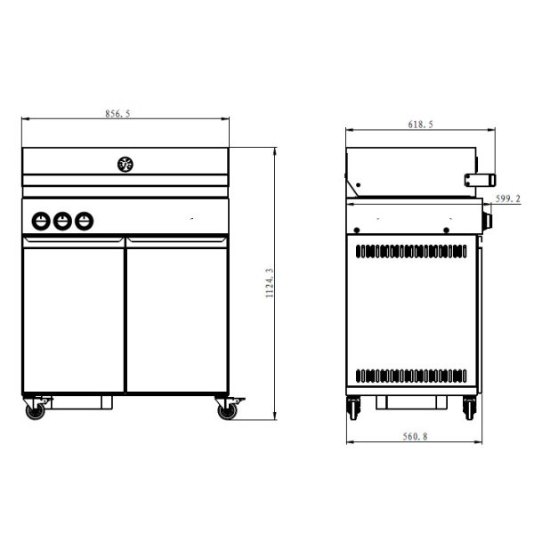 Bluegaz Z Gasolgrill olika mått