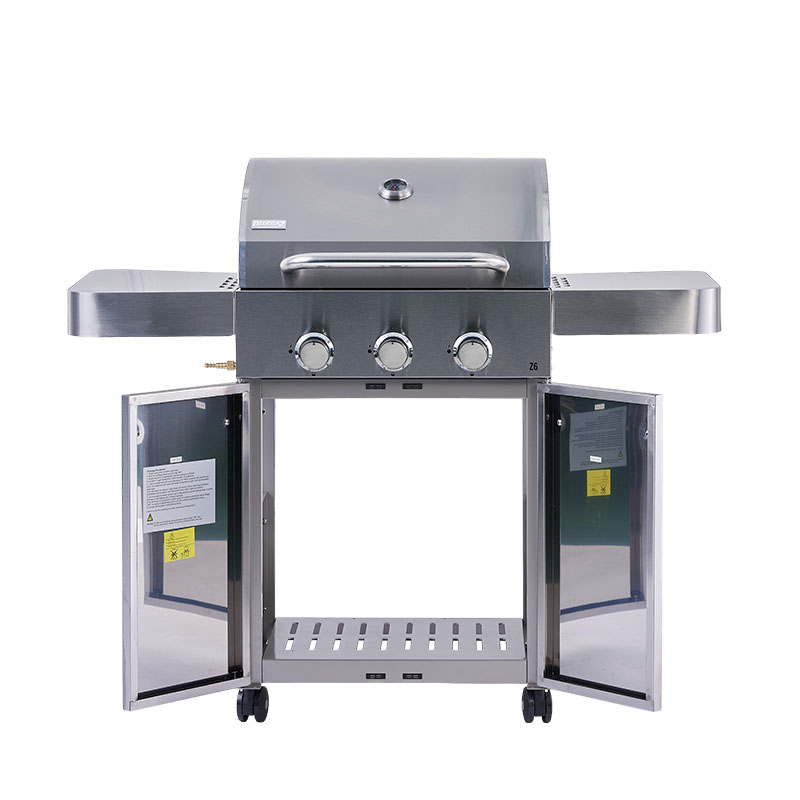 Bluegaz Z6 Gasolgrill med öppna dörrar sett framifrån