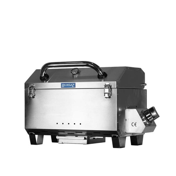Bluegaz T10 Bärbar gasolgrill med stängt lock sett från sidan