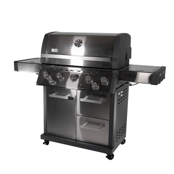Bluegaz X502 Gasolgrill med stängt lock sett från höger sida