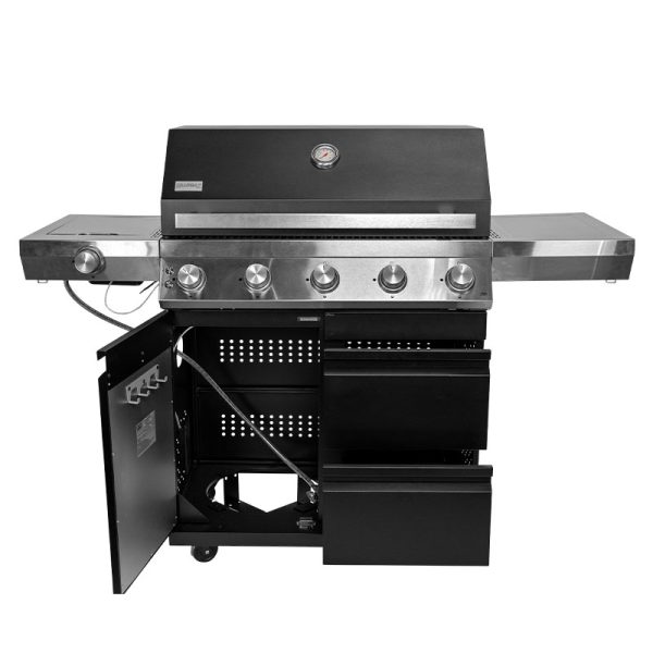 Bluegaz Z501 Gasolgrill svart med öppen dörr