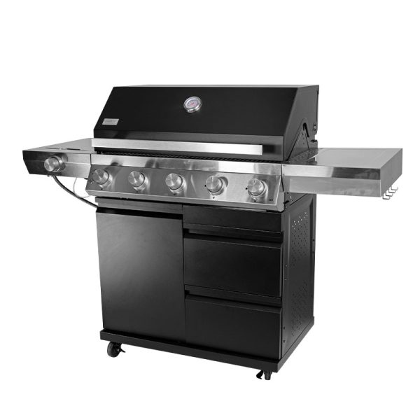 Bluegaz Z501 Gasolgrill svart med stängt lock sett från höger sida
