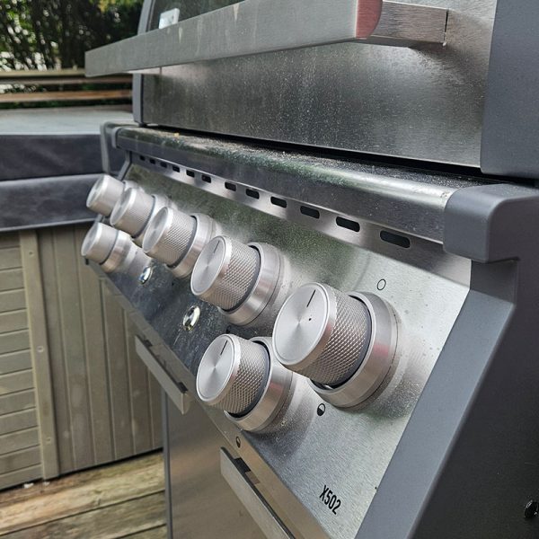 Bluegaz X502 Gasolgrill samtliga vred sett från sidan
