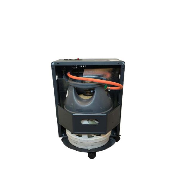 Bluegaz Kalahari Mini Gasolkamin med gasoltub bakifrån