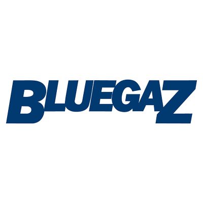 Press - Bluegaz logga med vit bakgrund