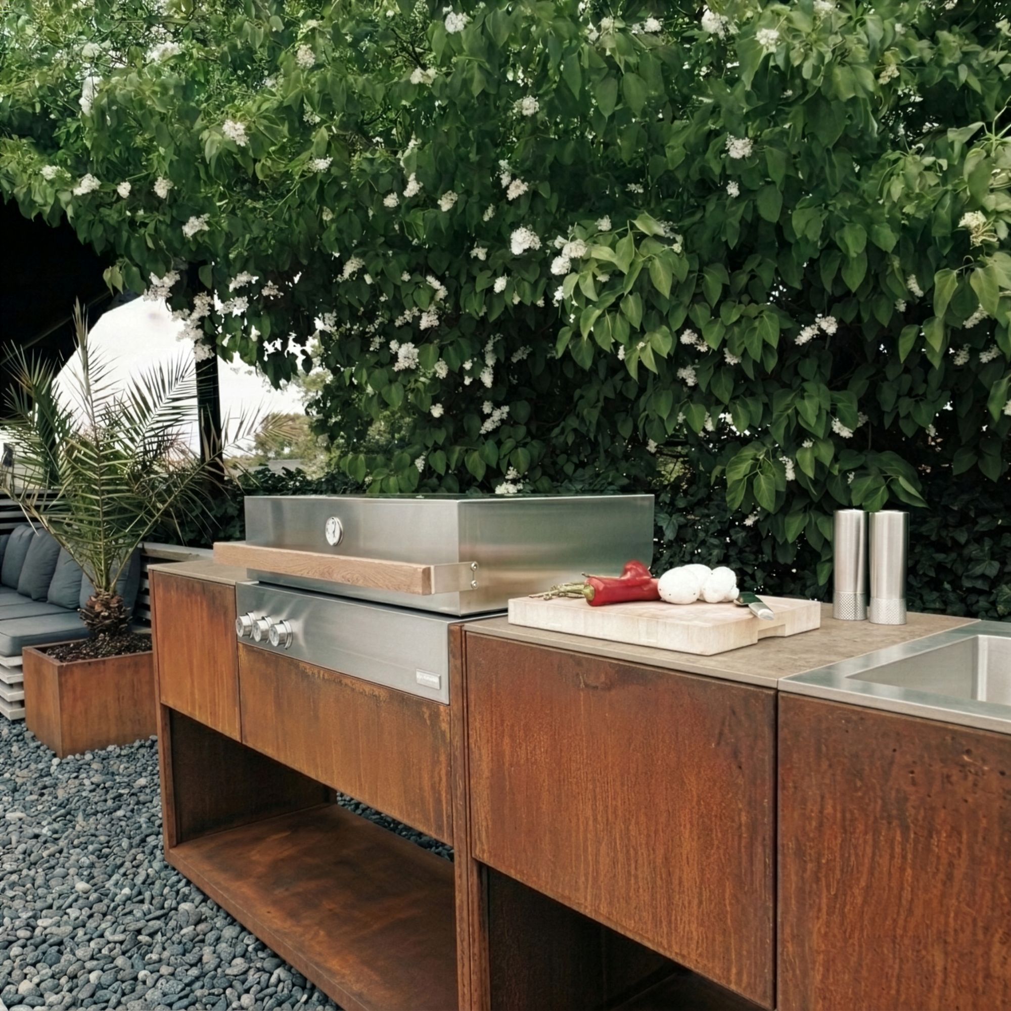 Bluegaz Z x Tommre Block Utekök corten 150x60x90 cm - Bild 3