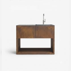 Bluegaz Z x Tommre Block Utekök vatten corten 120x60x90 cm