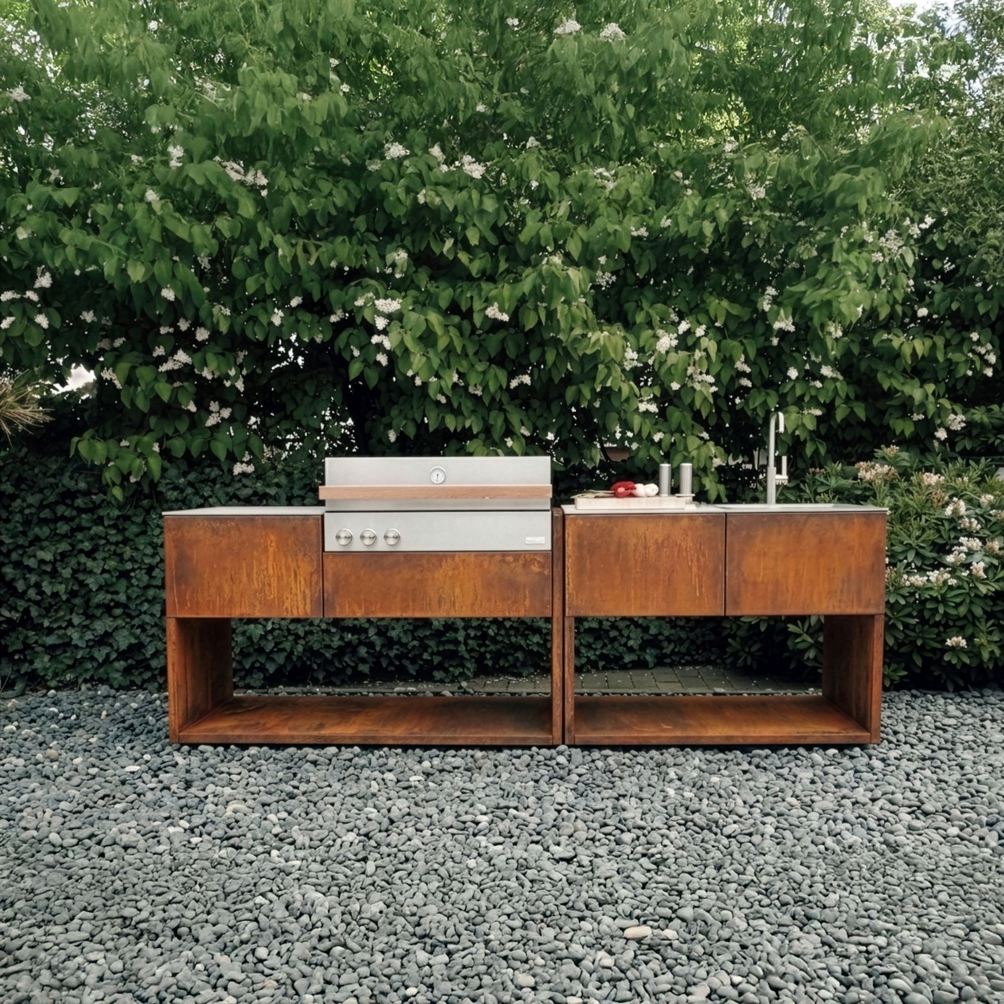 Bluegaz Z x Tommre Block Utekök corten 150x60x90 cm - Bild 2
