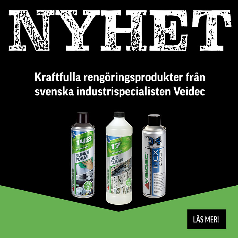 Nu utökar vi sortimentet med kraftfulla rengöringsprodukter från svenska Veidec!