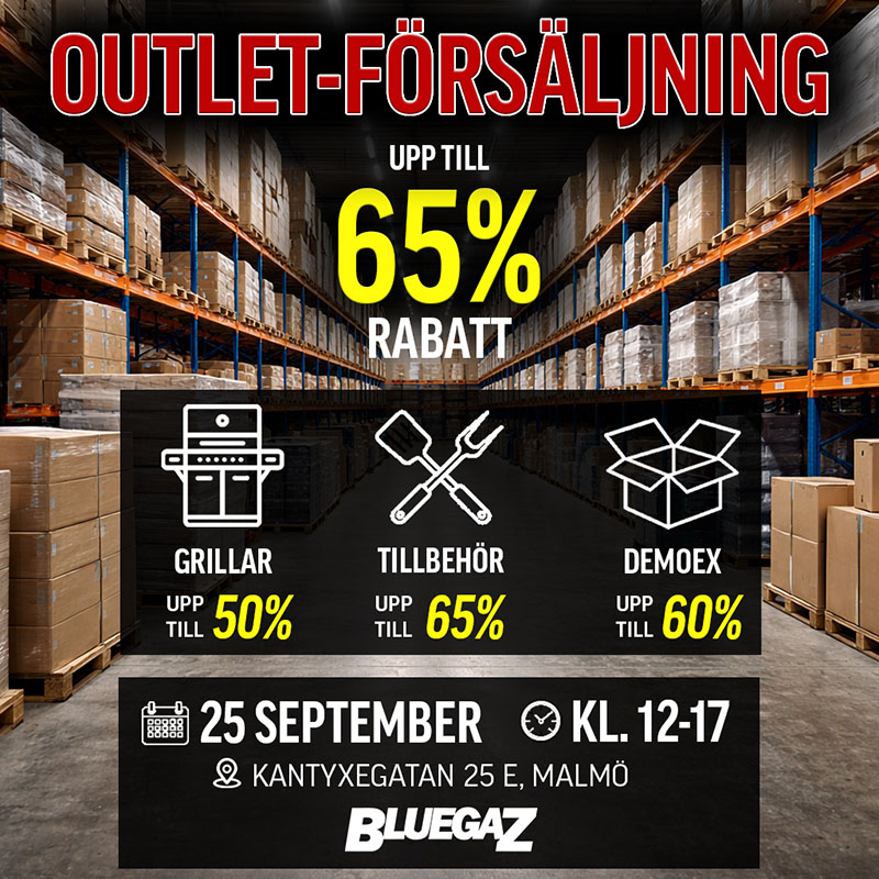 Välkommen till Bluegaz outlet 25:e september!
